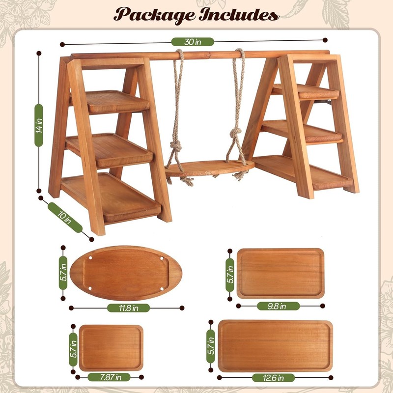 Wooden 3 Tier Cupcake Stand Rustic Cupcake Display Stand Dessert Table Foldable gallery