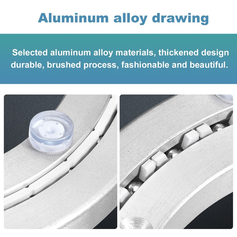 Aluminum Lazy Susan Metal Rotating Turntable 8 Inch Mute for Dining-Table Silver gallery