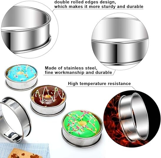 Anillos de bollo Anillos de muffin inglés Anillos de tarta enrollados dobles NEW gallery