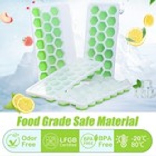 Ice Cube Tray Easy-Release Hexagonal 20-Ice Cube Trays Silicone Molds with Lids gallery