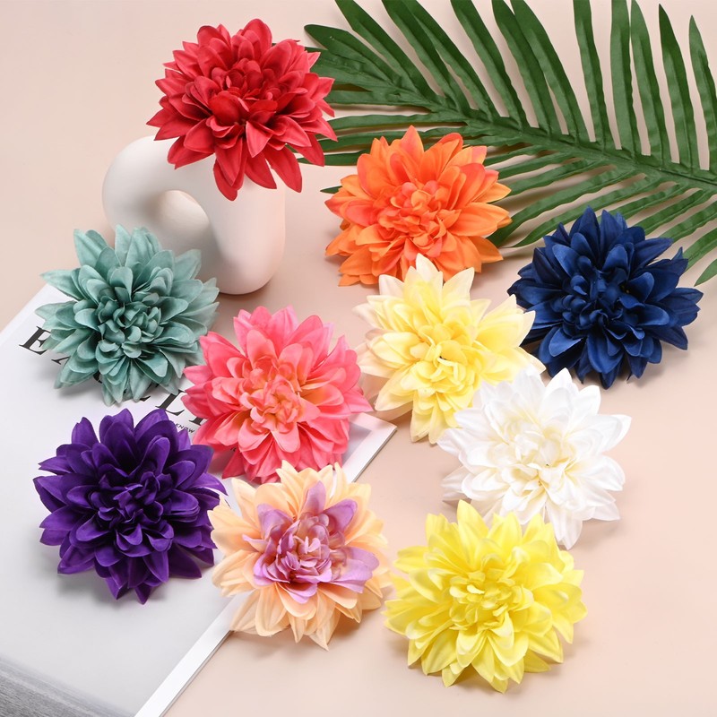 8-Pack Artificial Flowers Bulk, Fog Blue Fake Chrysanthemum Floral for DIY gallery