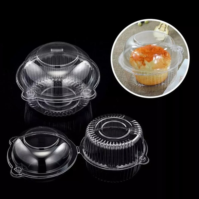 Cupcake Holders Individual,50 PC Cupcake Containers Disposable Clear Plastic Sin gallery