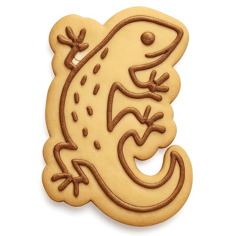 Climbing Leopard Gecko Cookie Cutter & Stamp, Fondant & Clay - 4x2.5 gallery