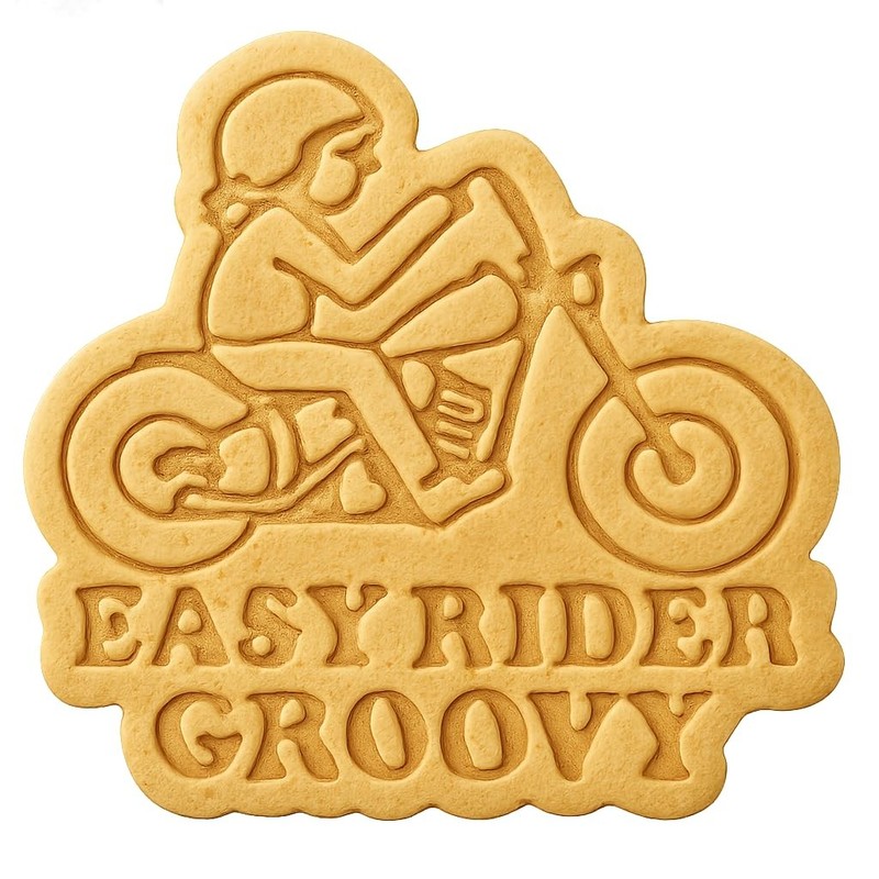 Easy Rider Two Groovy Cookie Cutter & Stamp, Fondant & Clay – 4×3.7