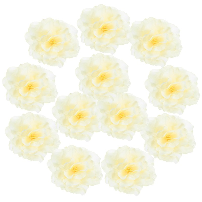 12-Pack Artificial Flowers Bulk, Milk White Fake Chrysanthemum Floral for DIY