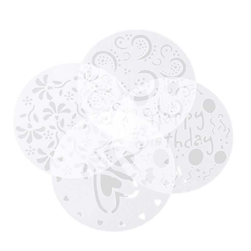 4 Pack Unique Cake Stencils Cake Spray Molds Flower Cake Molds Spray Stencils