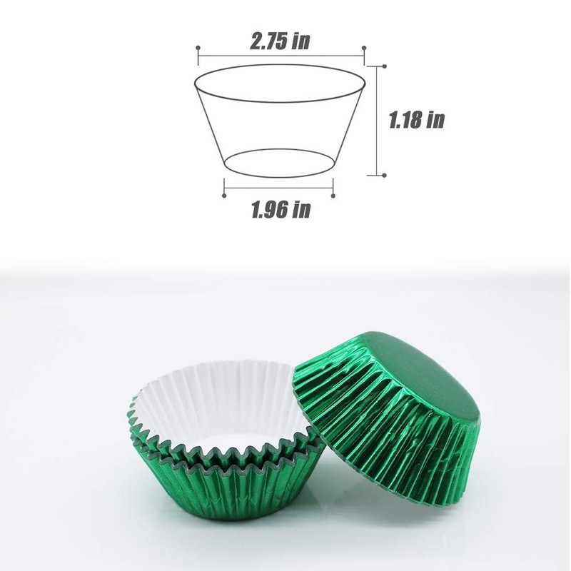 Cupcake Liners Green Standard Size Green Foil Cupcake Liners Wrappers Metallic B gallery
