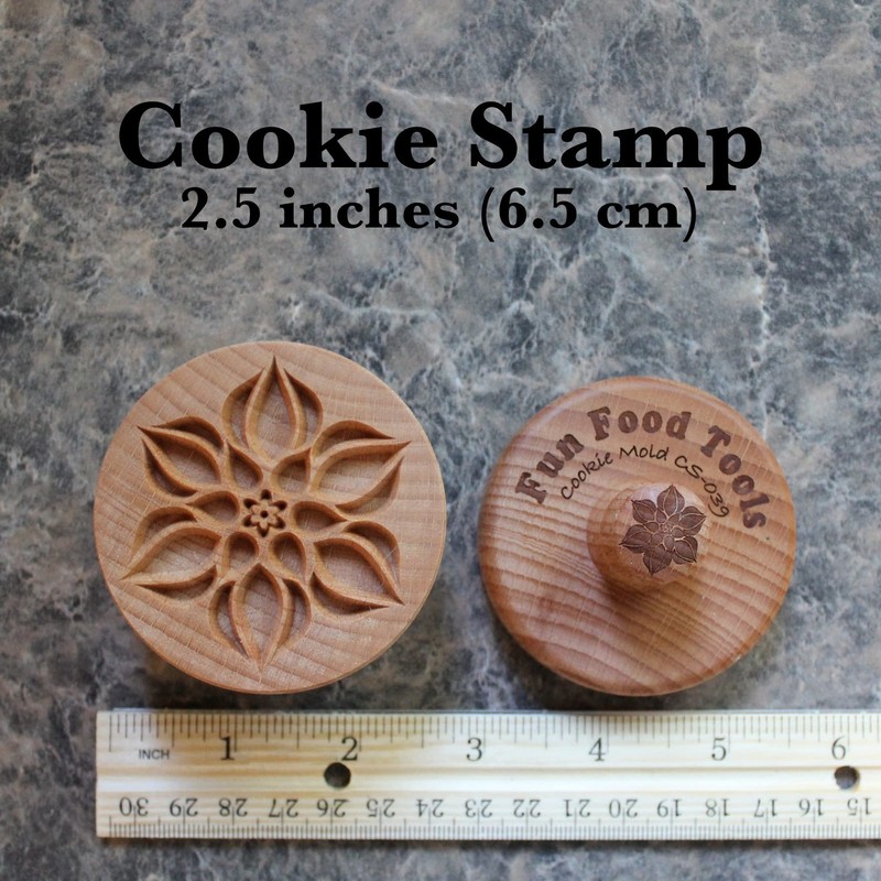 2.5 Inch Wood Cookie Stamp Lotus Bud CS039 Baking Pastry Decorating Tool gallery
