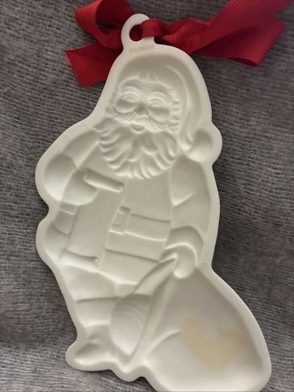 Lenox Holiday Santa with Sack Cookie Press Porcelain 4x6 Ornament gallery