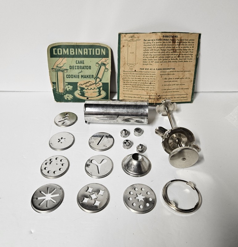 Vintage Metal Combination Cake Decorator and Cookie Maker Cookie Press