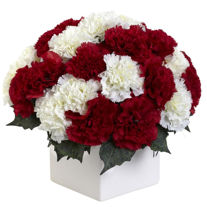 Nearly Natural 1372-Dp Carnation Arrangement Vase Dark Pink gallery