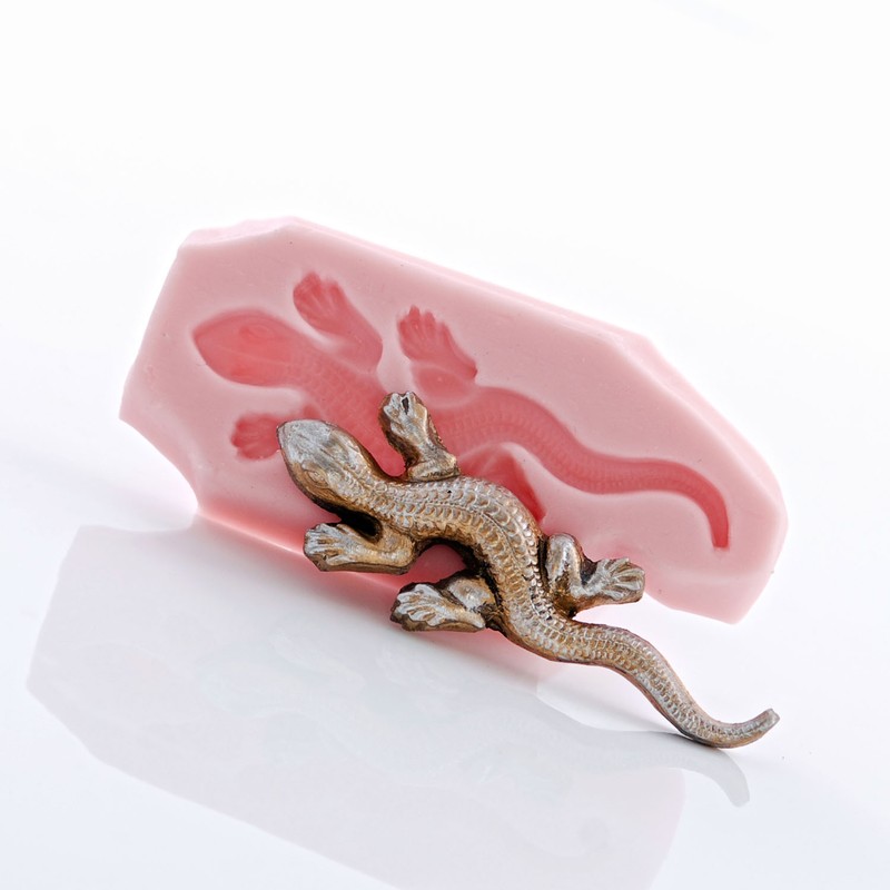 LIzard Silicone Mold - Jewelry Resin Clay Mold - Food Safe Mint Fondant (889 gallery
