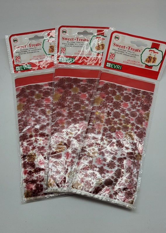 NEW Sweet Treats Bags for Cookies pk of 20 set of 3 Christmas Design gallery