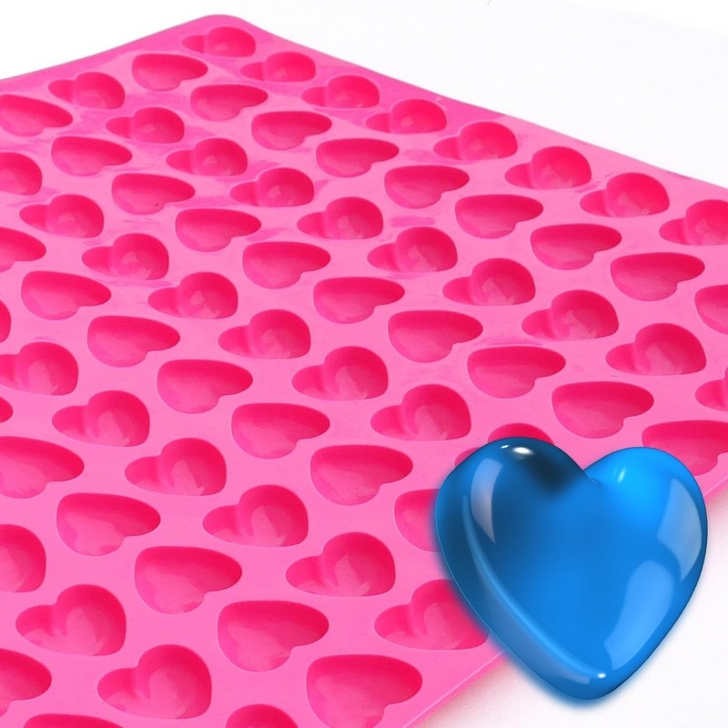 Versatile Pink Heart Silicone Mold - Oven Safe for Candies & Cupcake Toppers gallery