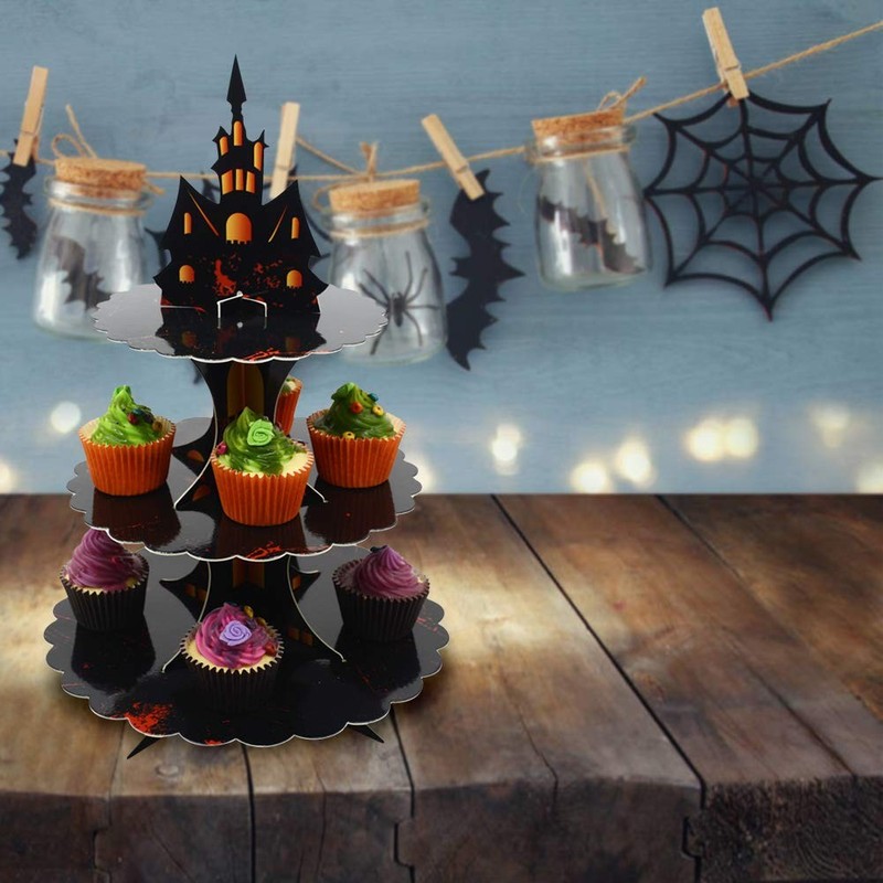 Artículos para fiesta de Halloween: Pastel de cupcakes de 3 pisos gallery