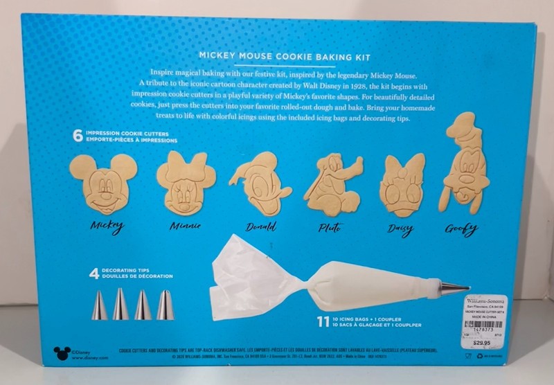Williams Sonoma Mickey and Friends Cookie Baking Kit 21 Piece kit NIB gallery