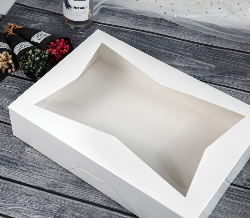 8-PACK White Pastry Bakery Box 16x11x2.75inch,Large Donuts,Muffins,Cookies Bo... gallery