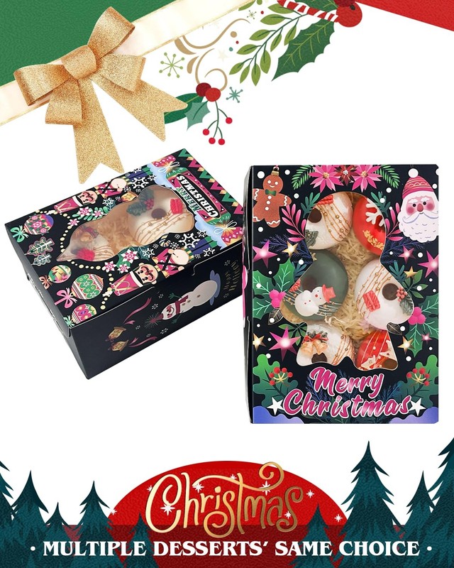 24 Pack Christmas Cookie Boxes With Window 6x8x2.7 Inch Bakery Pastry Box gallery