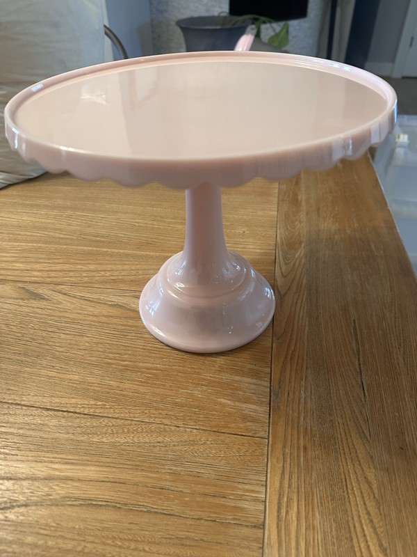 Pottery Barn Kids Fire & Crème Pink Plastic Cake Plate Stand