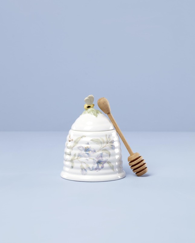 Home And Kitchen, Butterfly Meadow Beehive Honey Pot, Porcelain Material, Dis... gallery