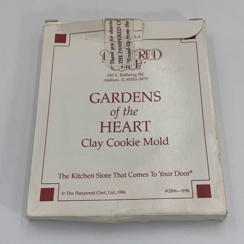 The Pampered Chef 1996 Gardens Of The Heart Clay Cookie Mold #2896 Free Shipping gallery