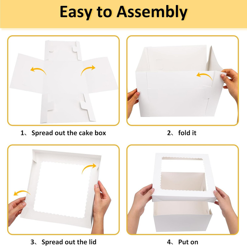 48Pcs Cake Boxes 12X12X8 Inch with Cake Boards (24 Boxes & 24 Boards), Cake Carr gallery
