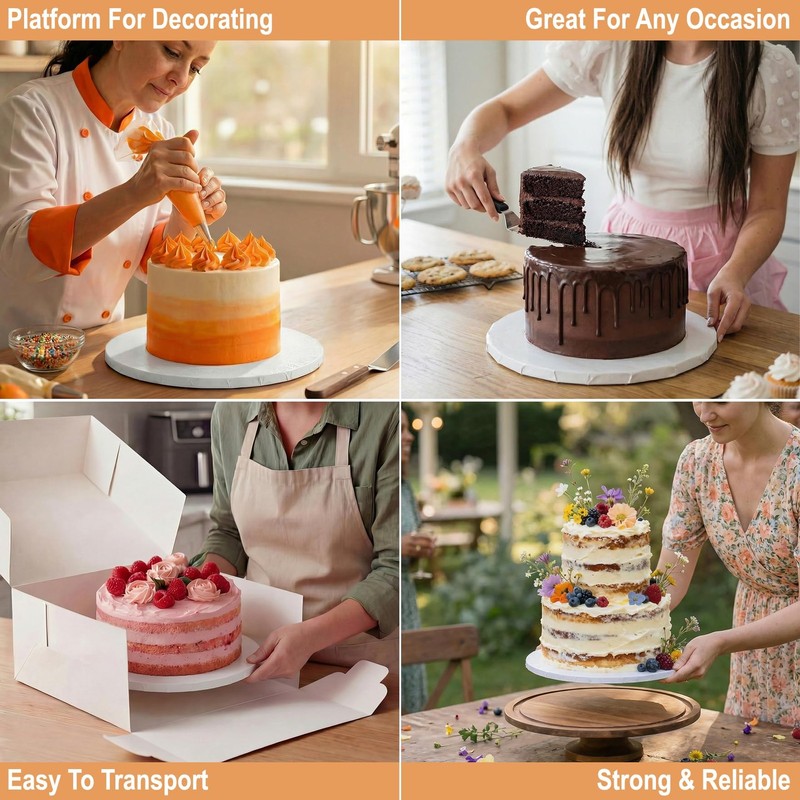BOARDS+ Cake Drums 10 & 12 Inch (2 Sizes, 14 Pack Total) | 1/2" Thick CakeBoa... gallery