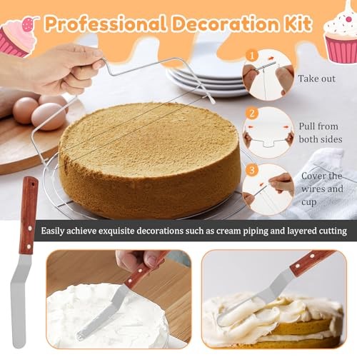 102Pcs Cake Pan Set Cake Decorating Kit with 3 Nonstick Round Springform Silver gallery