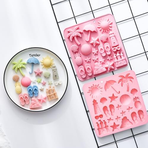 Beach Theme Silicone Molds Beach Chocolate Silicone Molds 44 Cavity Summer gallery