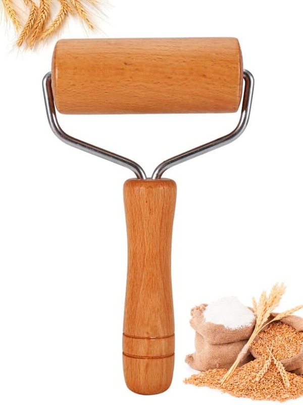 Pizza Rolling Pin, Small Rolling Pin, Non-Stick Wooden Dough Roller for Pastr...