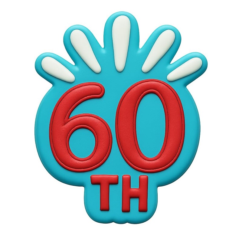 Radiant 60th Event Cookie Cutter & Stamp, Fondant & Clay - 4x3.6 gallery