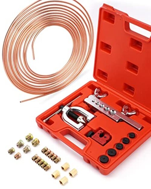 25 ft 3/16 Copper Coated Brake Line Kit (Includes 16 Fittings 3/16" Brake Lines