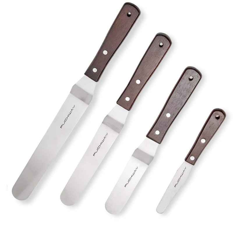 Offset Cake Icing Spatula Set of 4- 4 inches, 6 8 10 inches