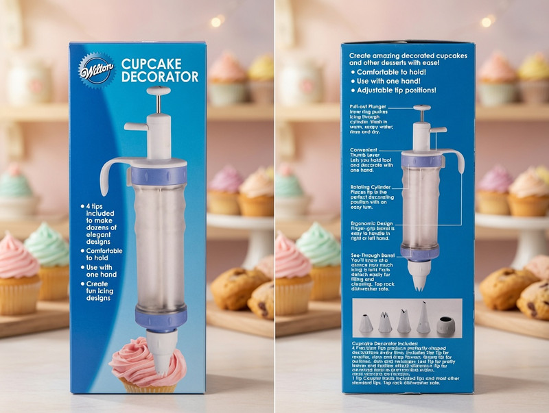 Wilton Cupcake Decorator w/ 4 Precision Tips, Dessert Cake Decorator New in Box