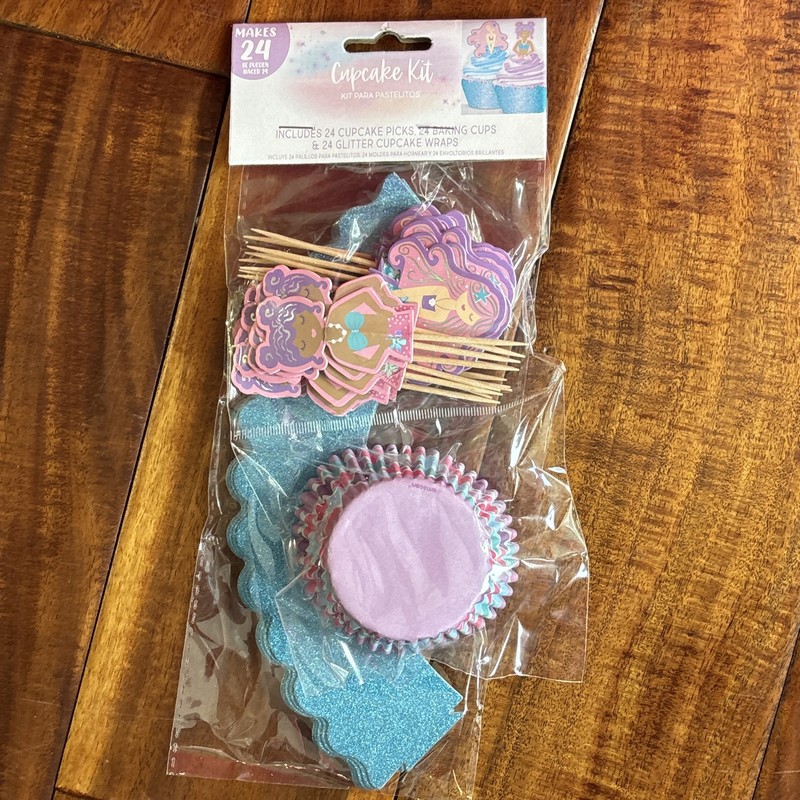 Shimmering Mermaids Little Girl Kids Birthday Party Decoration Cupcake Kit New