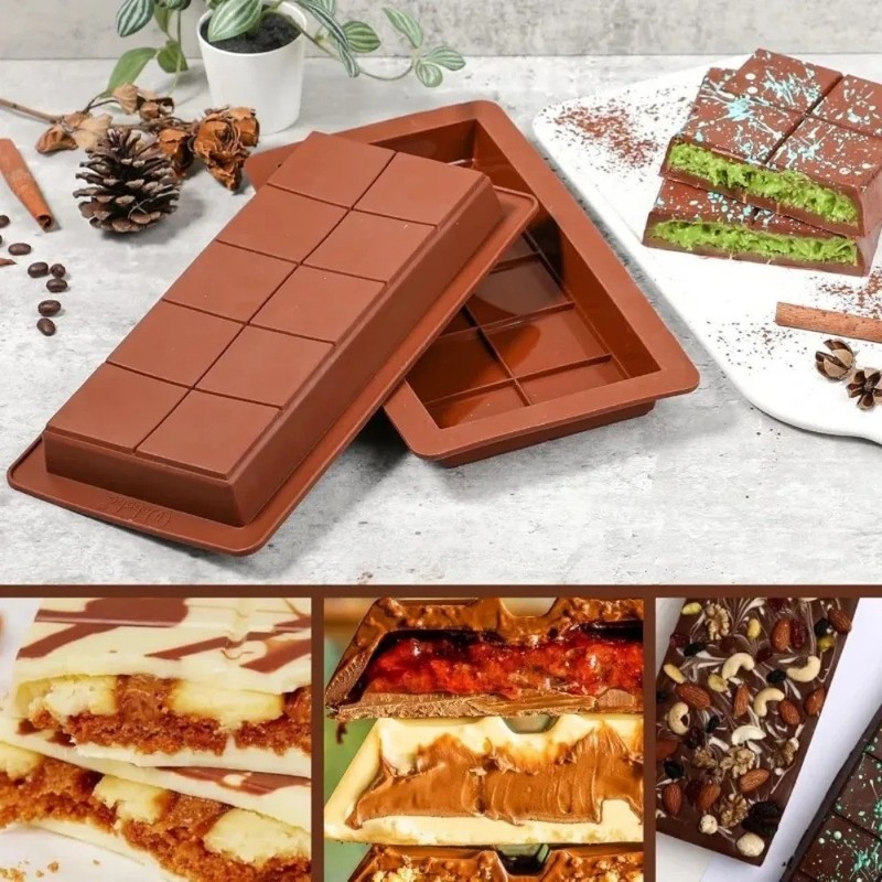 Silicone Chocolate Bar Mold Break Apart Candy Wax Melt Tray Non Stick DIY USA gallery