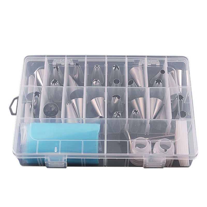 39 PCS Cake Cookie Baking Decoration Tool Piping Bag Icing Tip Set With Case gallery