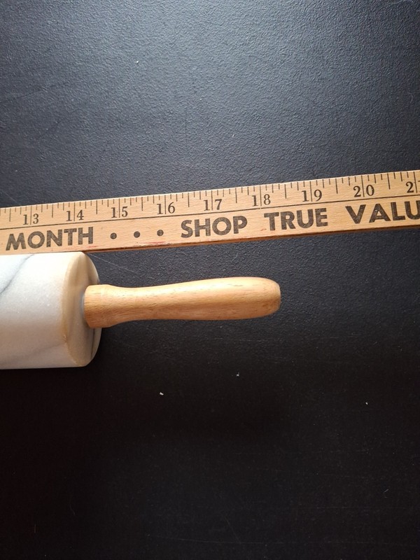 White Marble Rolling Pin with Wooden Handles & Stand Heavy Pastry Dough Roller gallery