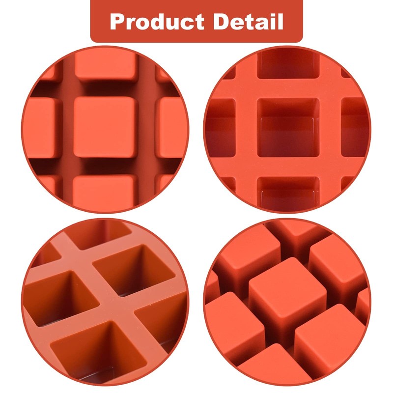 2 Pack Square Silicone Mold, Candy Chocolate Mousse Cake Baking Mold Dessert ... gallery