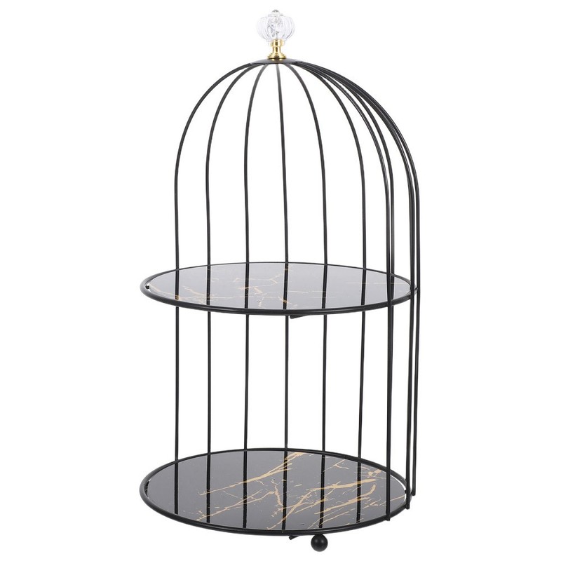 Bird Cage Cupcake Stand Crystal Pumpkin Handle Top Metal Birdcage Cake Stand