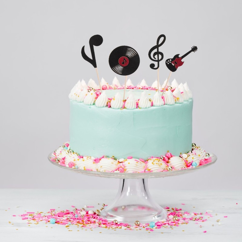 24 Pcs Birthday Cupcake Toppers Music Notes Baby Shower Decoration gallery