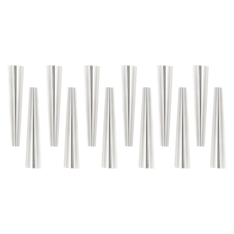 12 Pack 4.72″ Cannoli Forms Tube Set Stainless Steel Cream Horn Molds Pastry