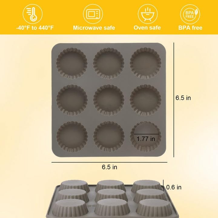 4PCS 9 Cup Peanut Butter Cup Mold, Homemade Non-stick Silicone Chocolate Jell... gallery