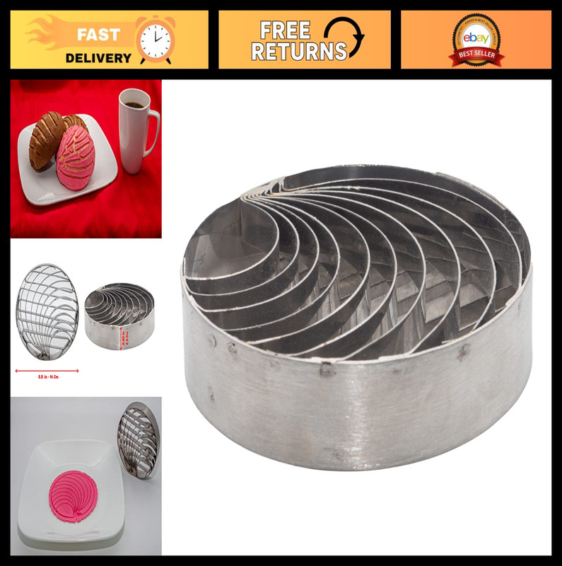 Mexican Concha Cutter Tool – Dual-Sided Stainless Steel Bread Mold, 5.5 Inch