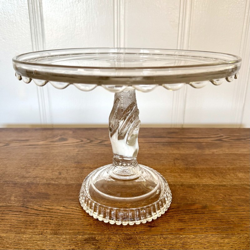 Antique Pressed Glass Tree Of Life Cake Stand