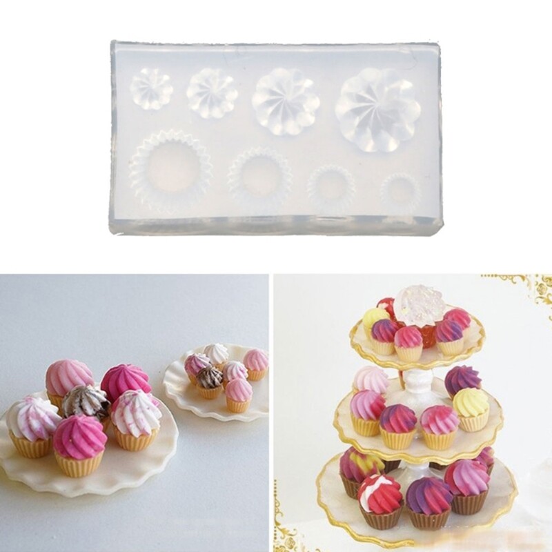 Mini Cupcake Holder Shape Silicone Mold Epoxy Resin Mold 3D Cake Decor Tool