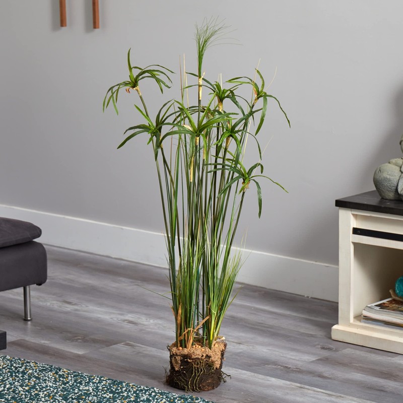 Nearly Natural Papyrus Plant Faux Soil Arrangement 4566 gallery