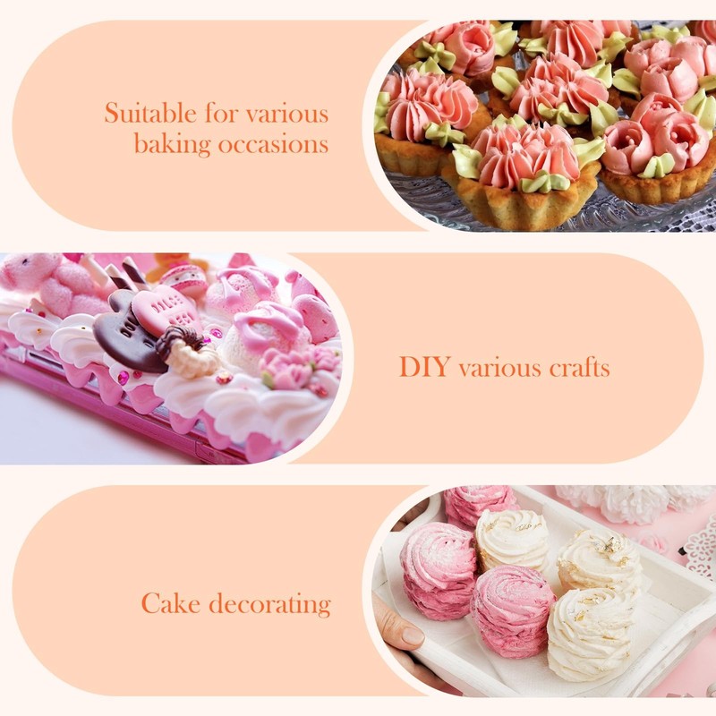 4 Pcs White Cloth Frosting Bags with Plastic Coating 24" Reusable Piping Past... gallery