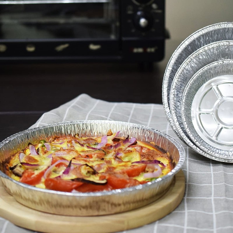 Waytiffer 9" Pie Pans (10pack) - Disposable Aluminum Foil 10 Pack, Silver gallery