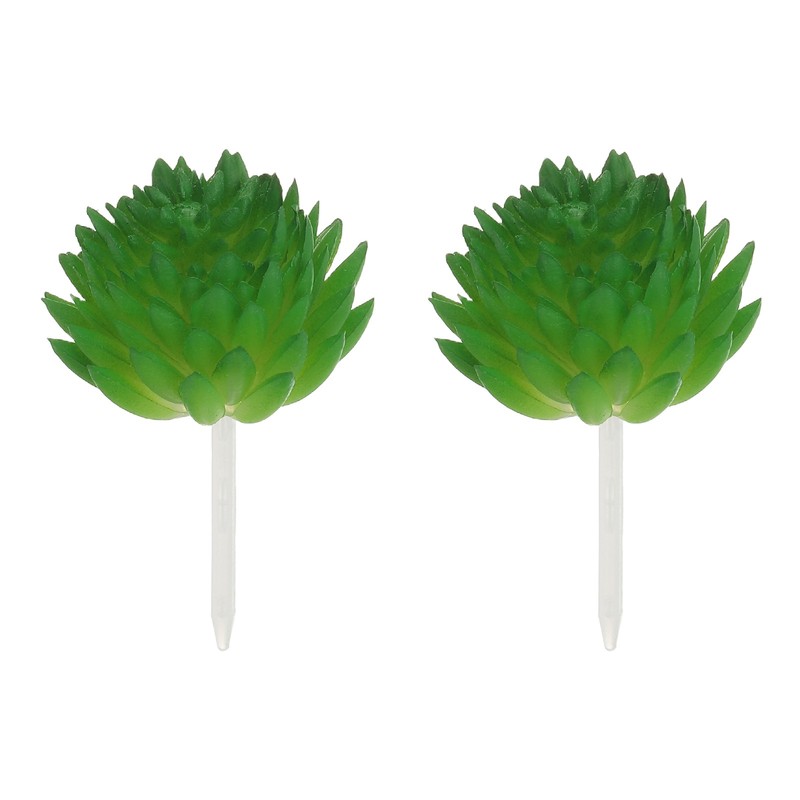2 Pcs Artificial Succulent Plants Fake Artificial Lotus Green